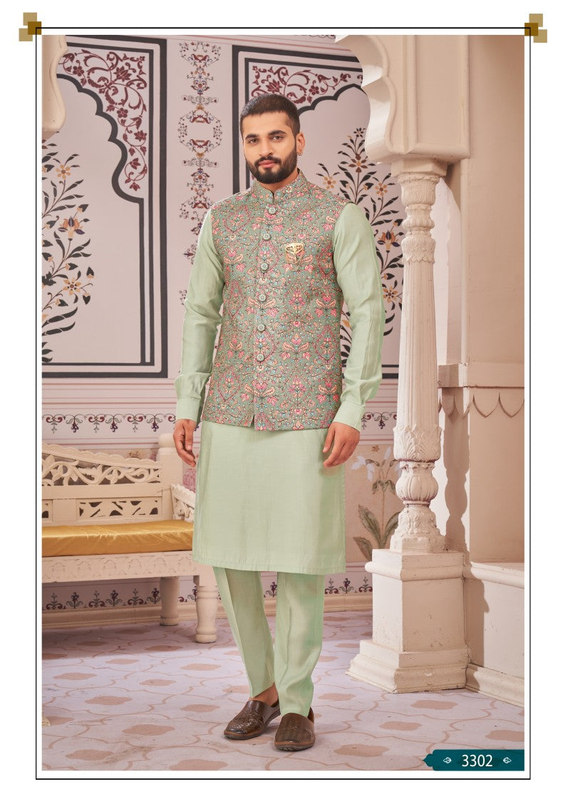 ReadyMade Kurta Pyjama With Jacket Set