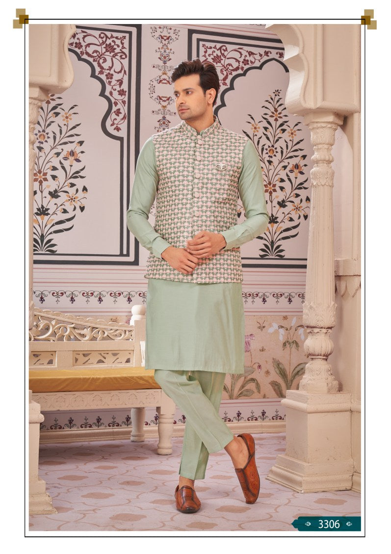 ReadyMade Kurta Pyjama With Jacket Set