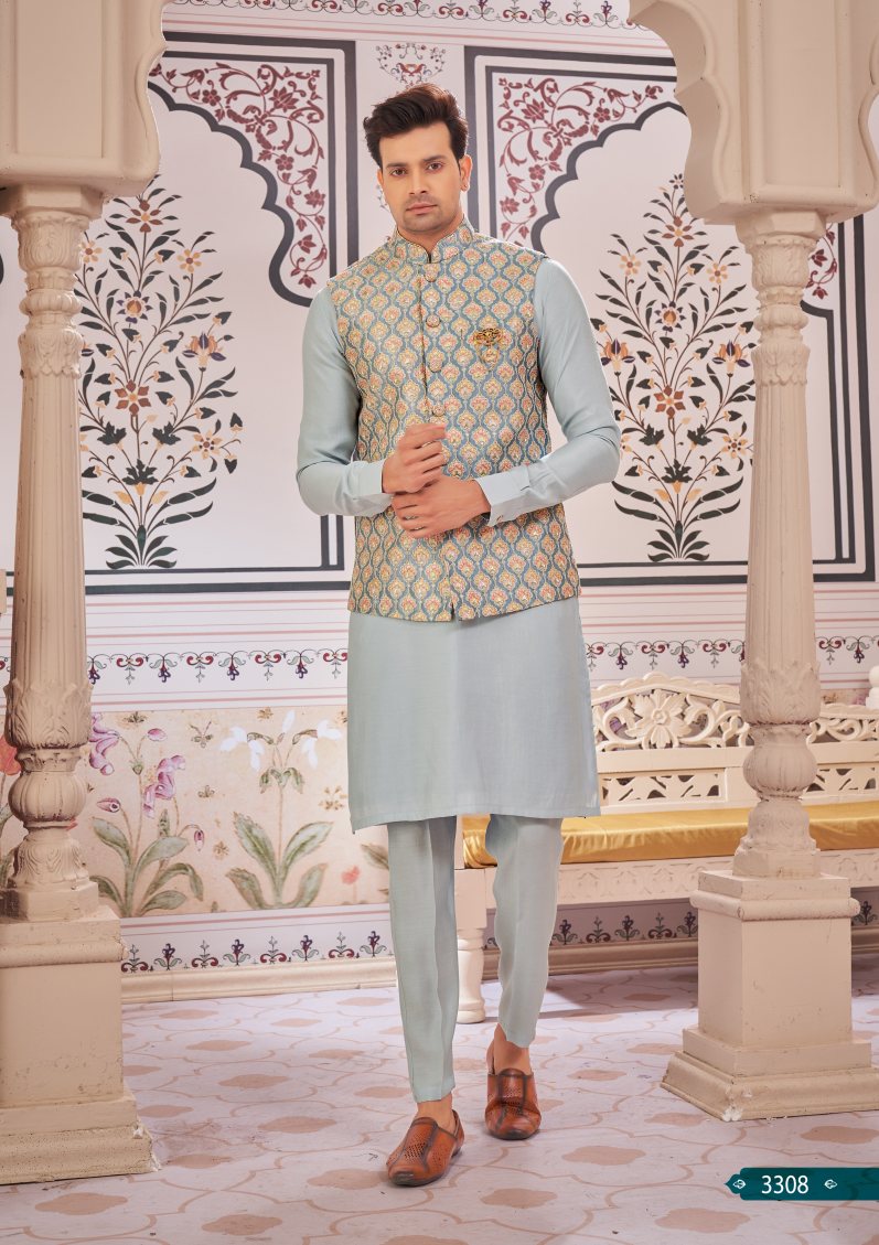 ReadyMade Kurta Pyjama With Jacket Set