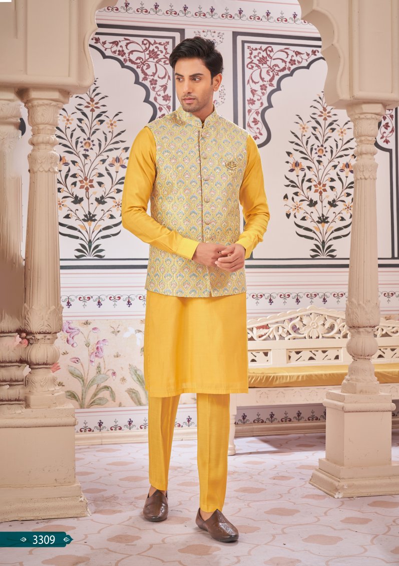 ReadyMade Kurta Pyjama With Jacket Set