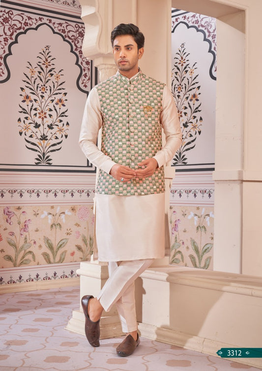 ReadyMade Kurta Pyjama With Jacket Set