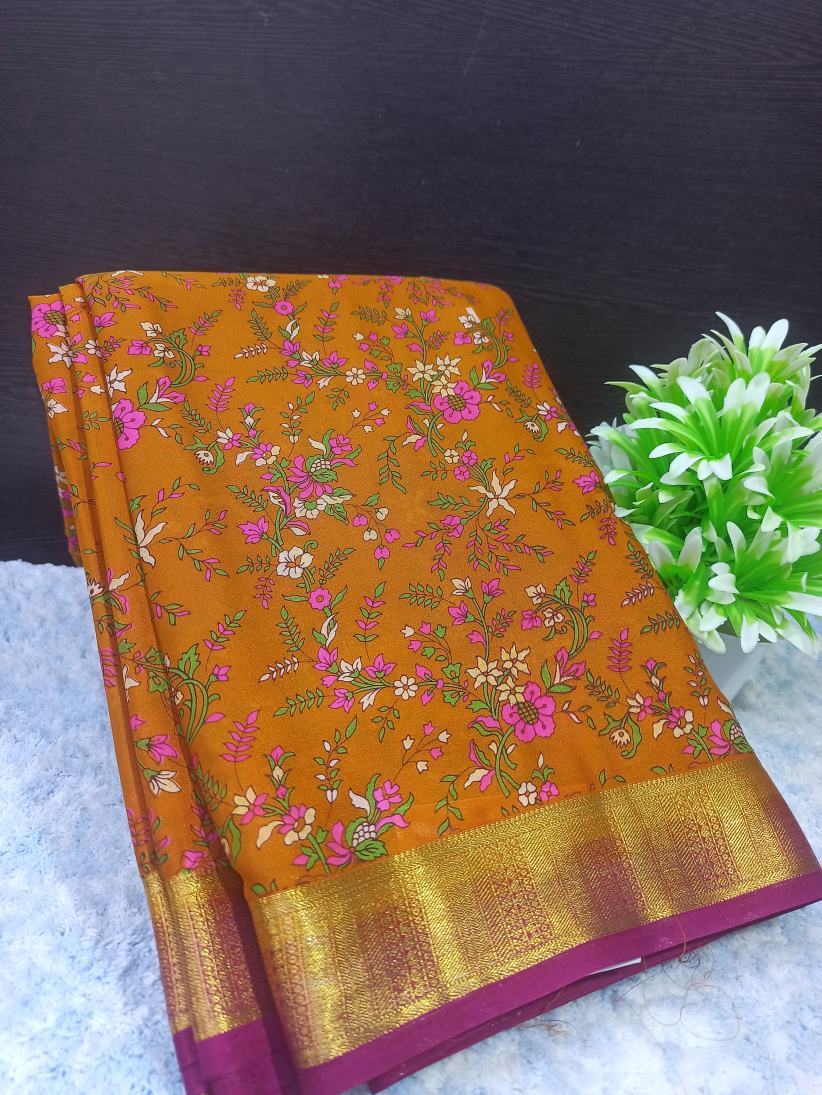 Artificial / Mix Crape Sarees