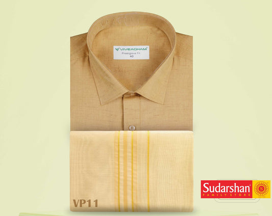 Tissue Matching Shirt And Dhoti ( Half Sleeve )