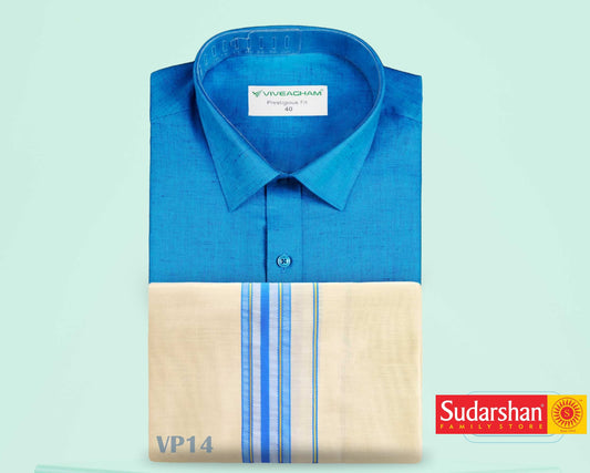 Tissue Matching Shirt And Dhoti ( Half Sleeve )