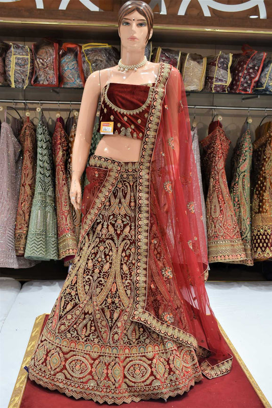 New Semi Stitiched Velvette Lehenga Choli