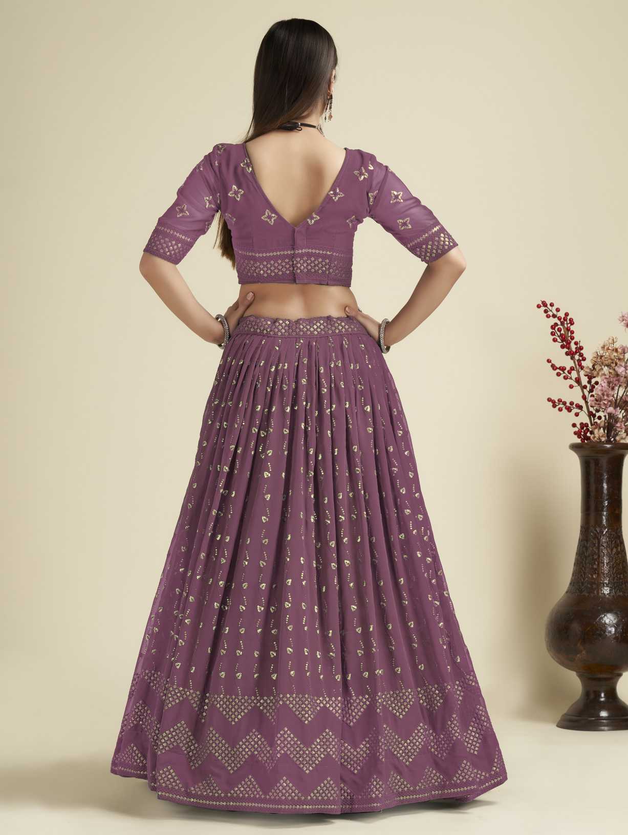 New Semi Stitiched Georgette Lehenga Choli