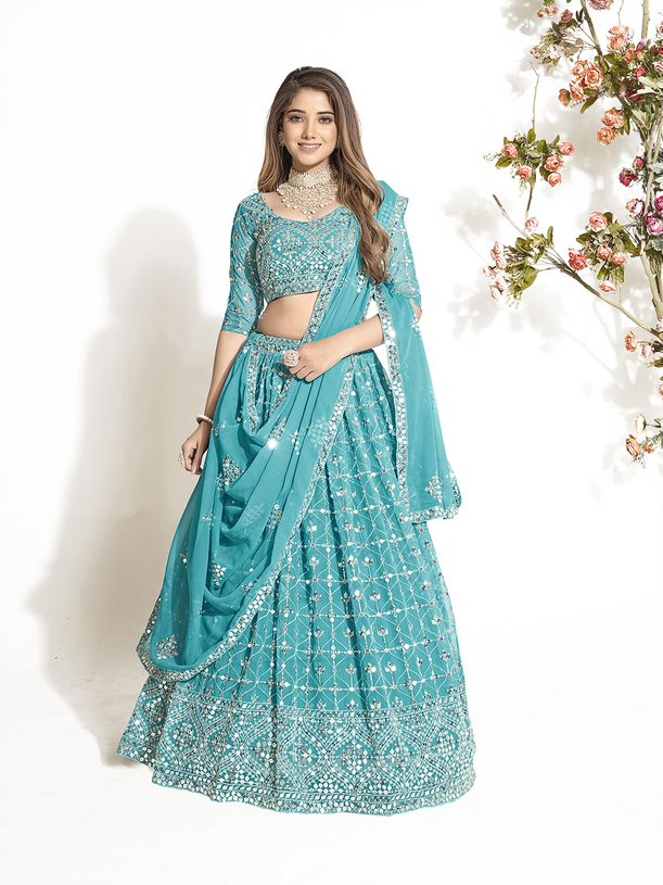 New Semi Stitiched Georgette Lehenga Choli