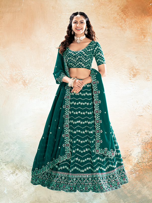 New Semi Stitiched Georgette Lehenga Choli