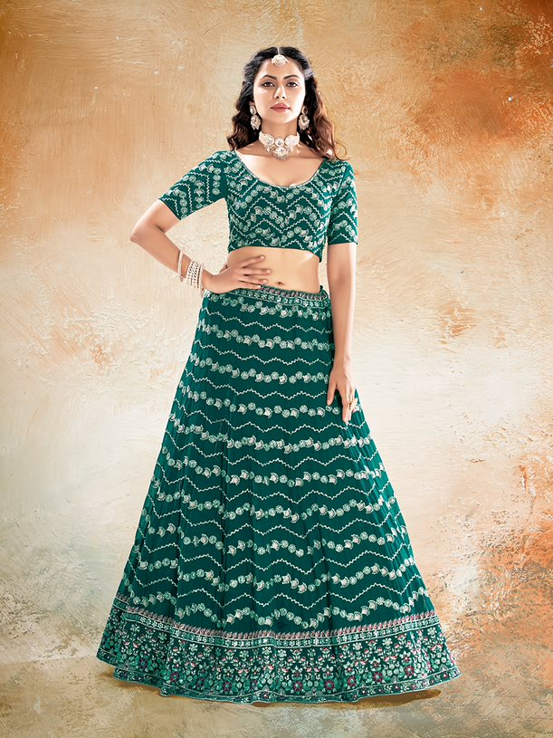 New Semi Stitiched Georgette Lehenga Choli