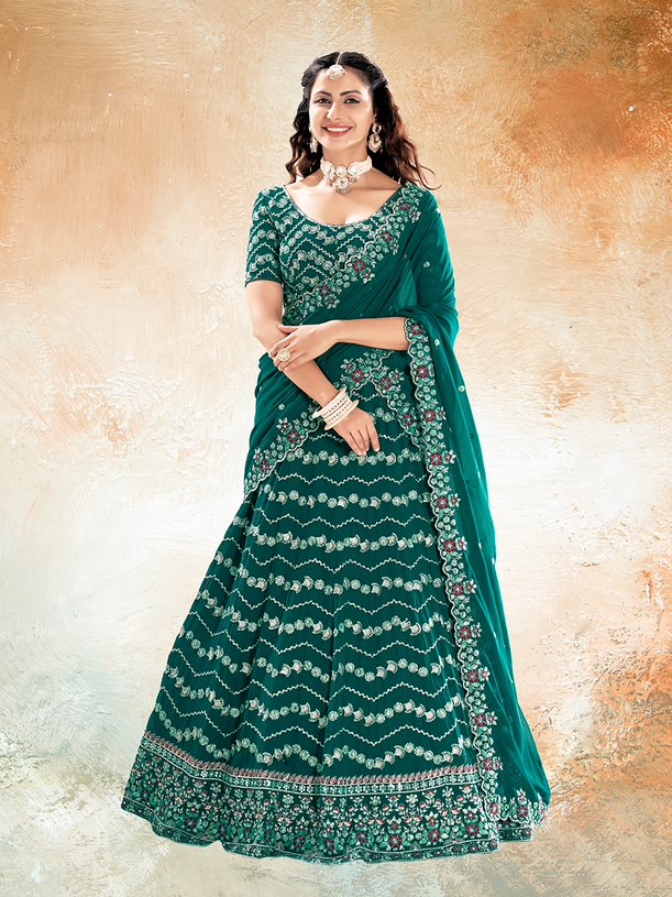 New Semi Stitiched Georgette Lehenga Choli