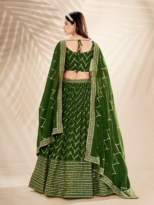 New Semi Stitiched Georgette Lehenga Choli