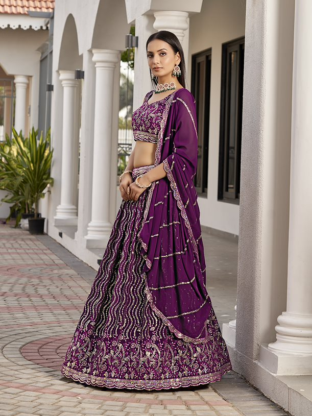 New Semi Stitiched Georgette Lehenga Choli