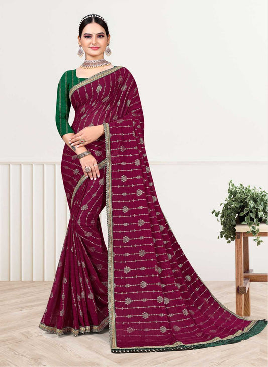 Fancy Border with Foil Work Saree