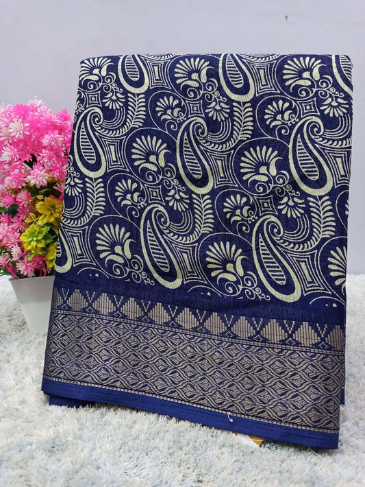 Cotton Printed LINEN Saree