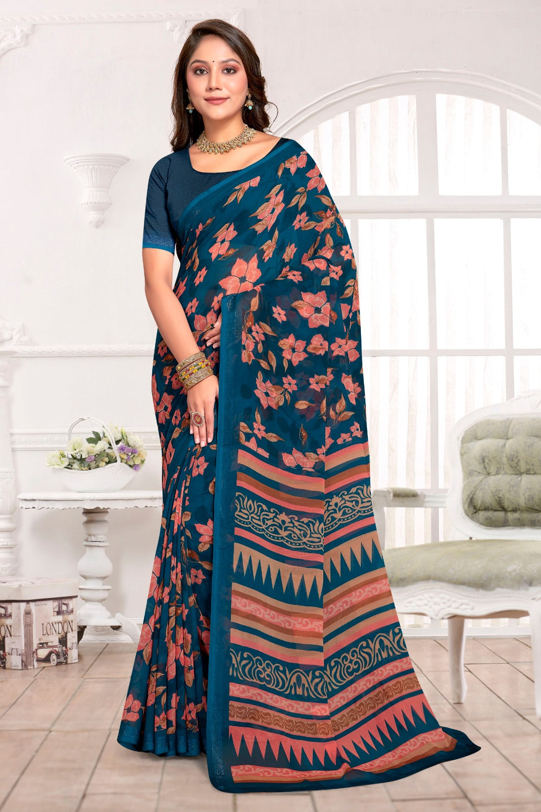 Georgette Silk saree