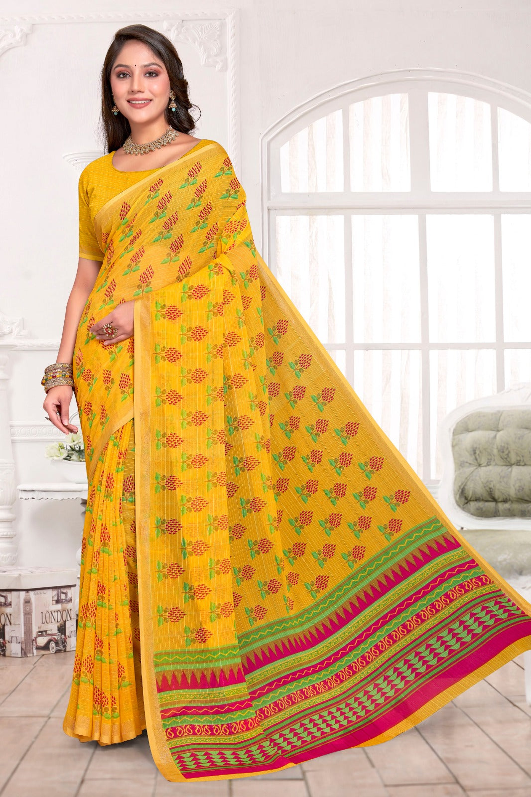 Georgette Silk saree