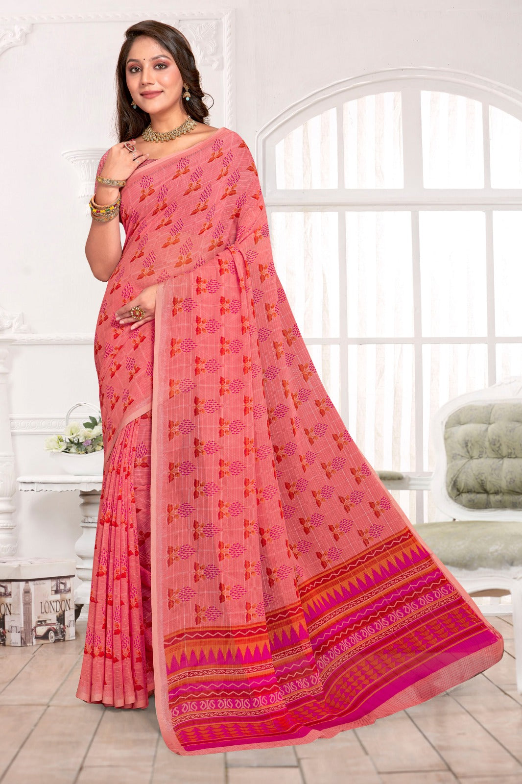 Georgette Silk saree