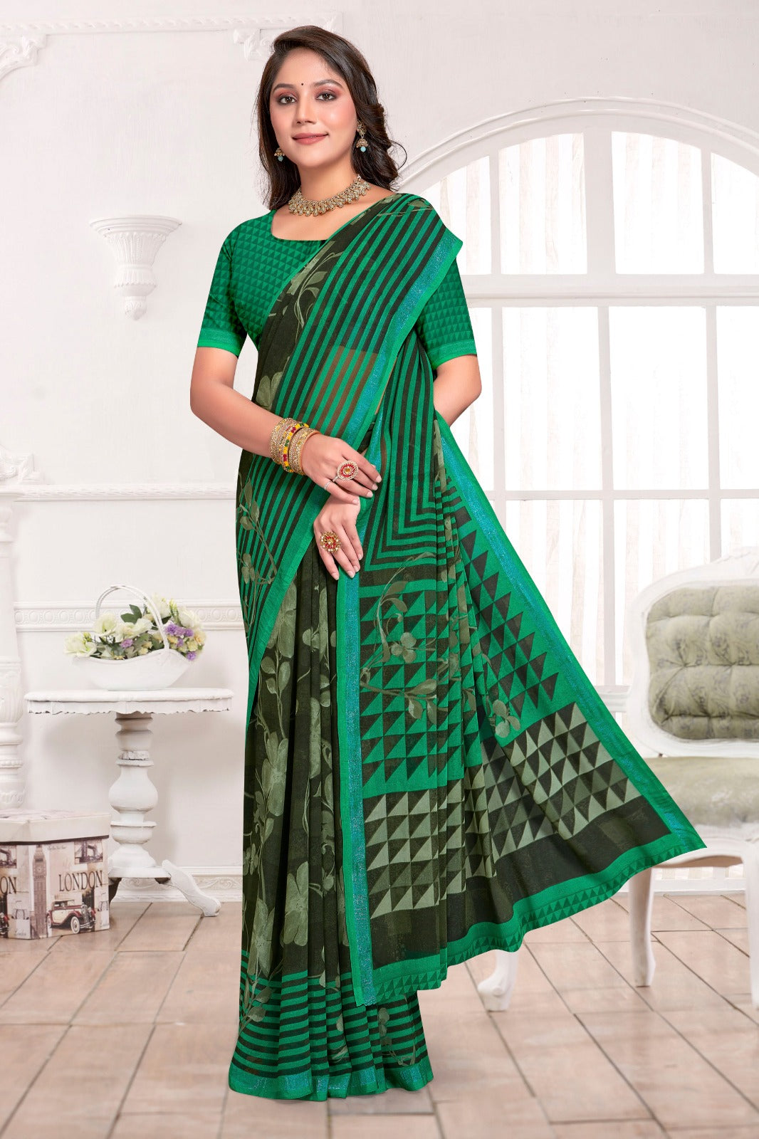 Georgette Silk saree