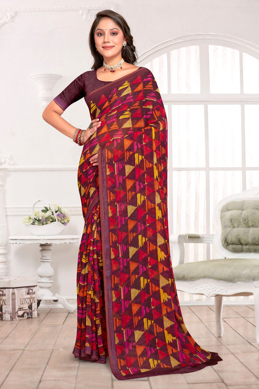 Georgette Silk saree