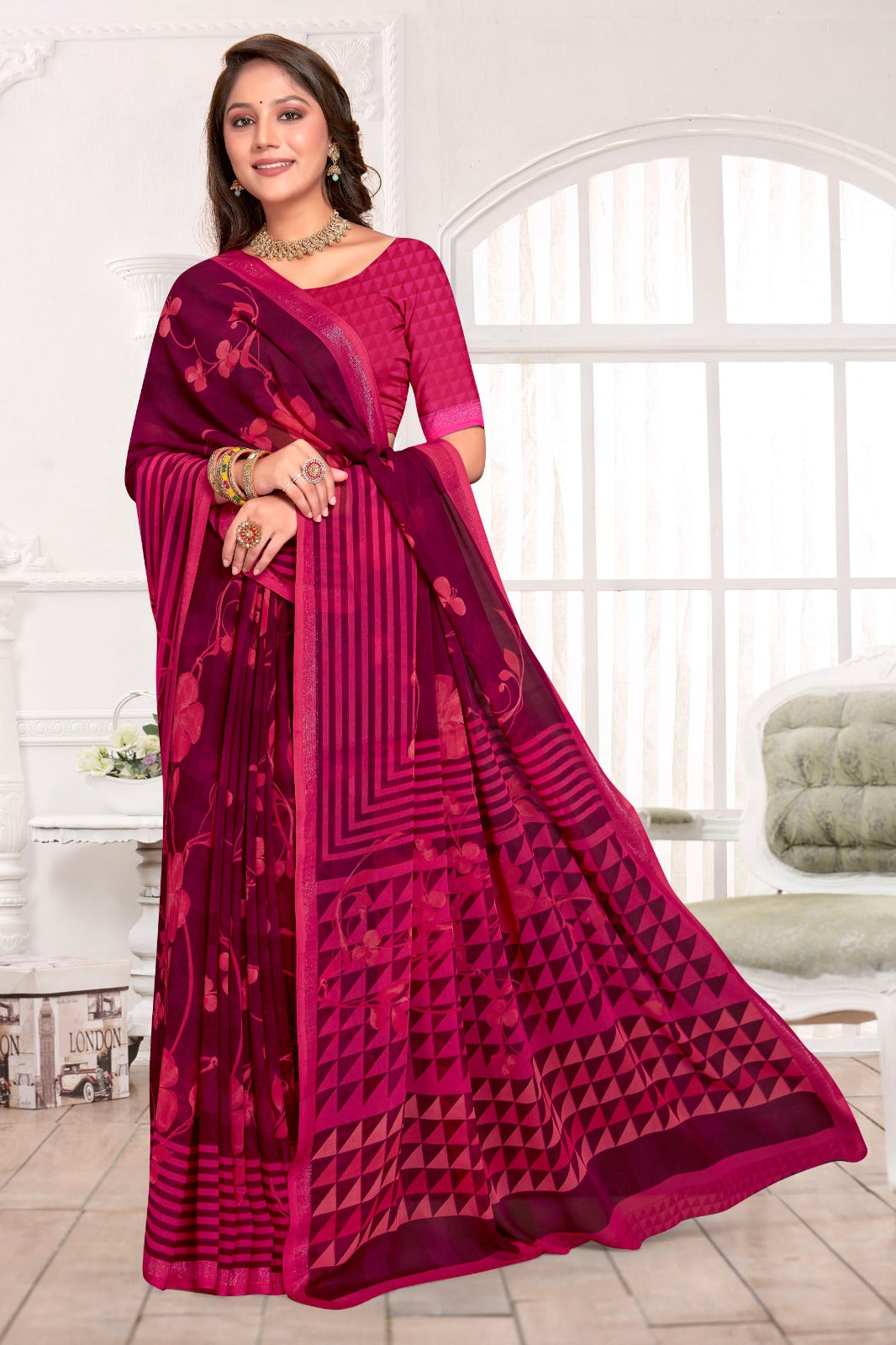 Georgette Silk saree