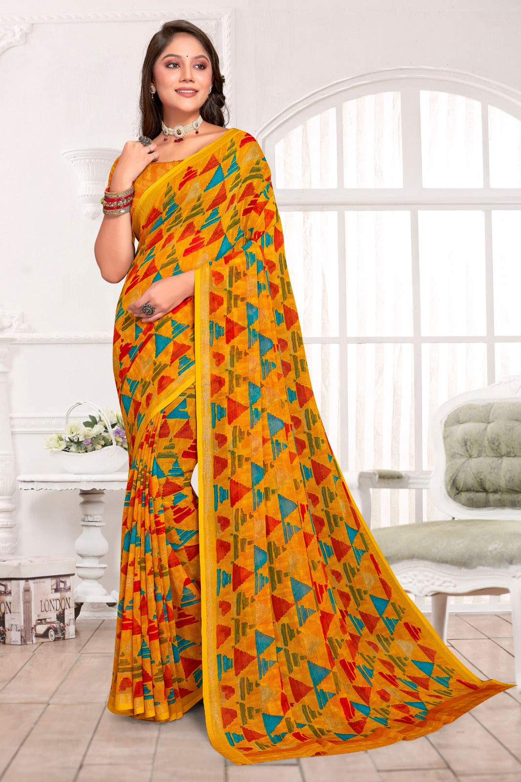 Georgette Silk saree