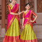 ReadyMade Art Silk Lehenga With Silk Duppatta ( Mother and Daughter )