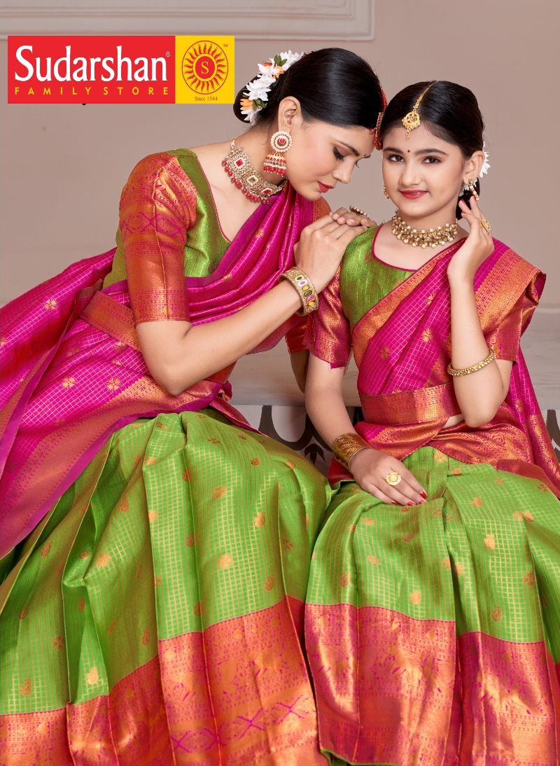 ReadyMade Art Silk Lehenga With Silk Duppatta ( Mother and Daughter )