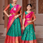 ReadyMade Art Silk Lehenga With Silk Duppatta ( Mother and Daughter )