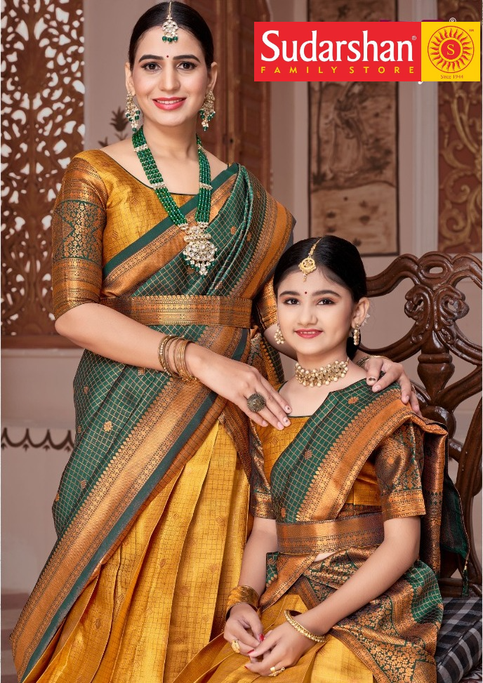 ReadyMade Art Silk Lehenga With Silk Duppatta ( Mother and Daughter )