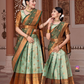 ReadyMade Art Silk Lehenga With Silk Duppatta ( Mother and Daughter )