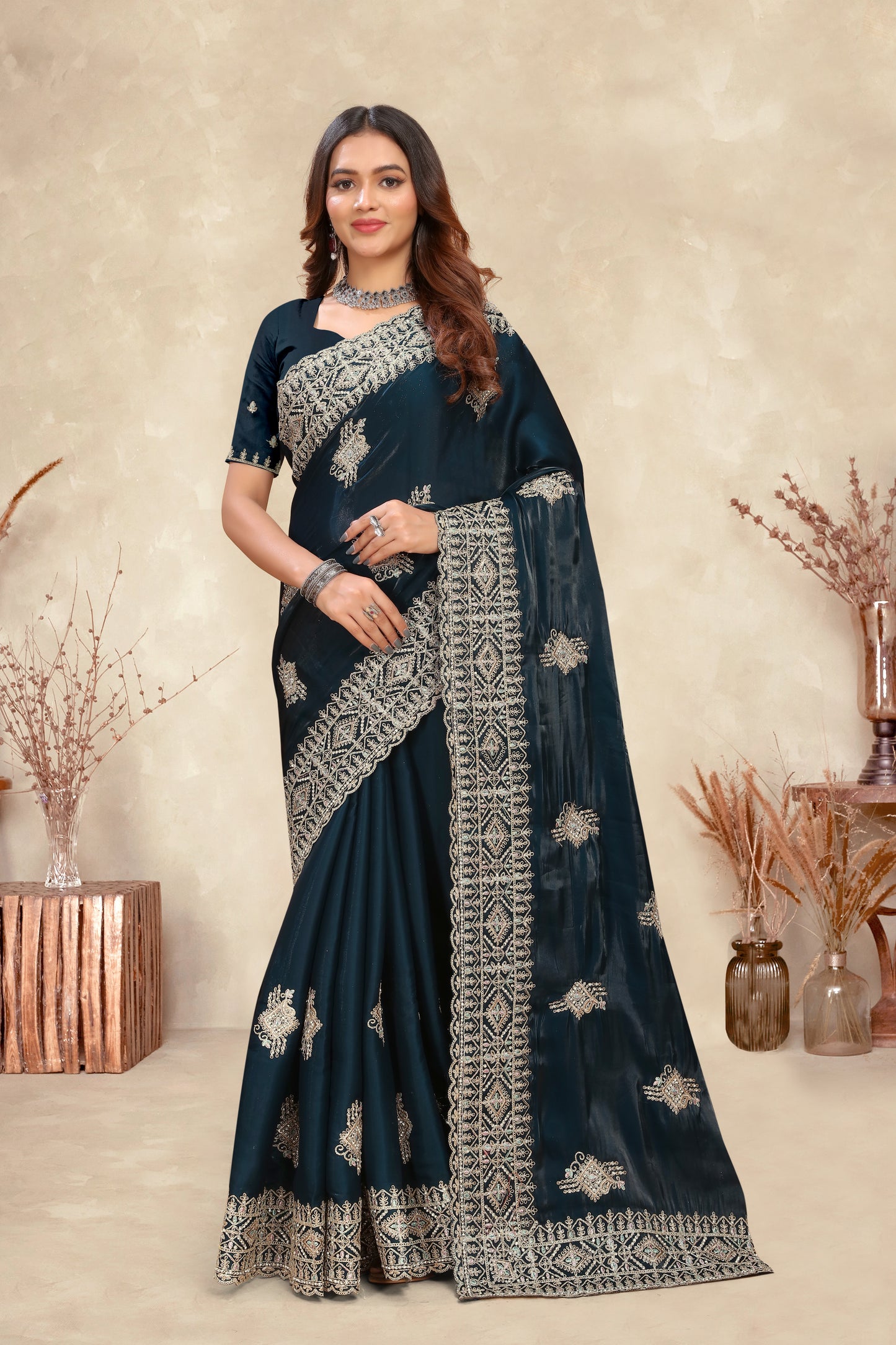 Catalog Designer Embroidery Work Saree