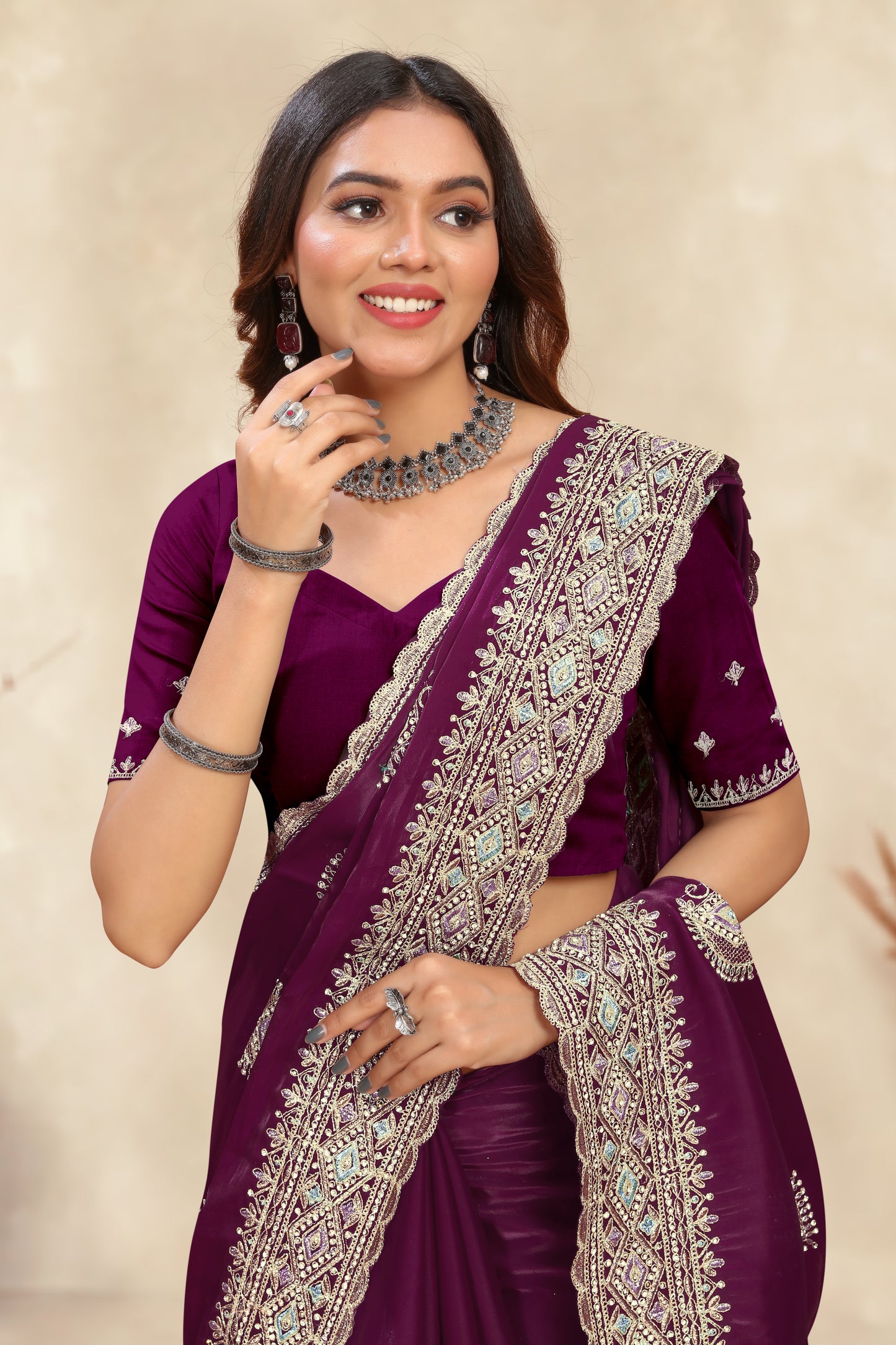 Catalog Designer Embroidery Work Saree