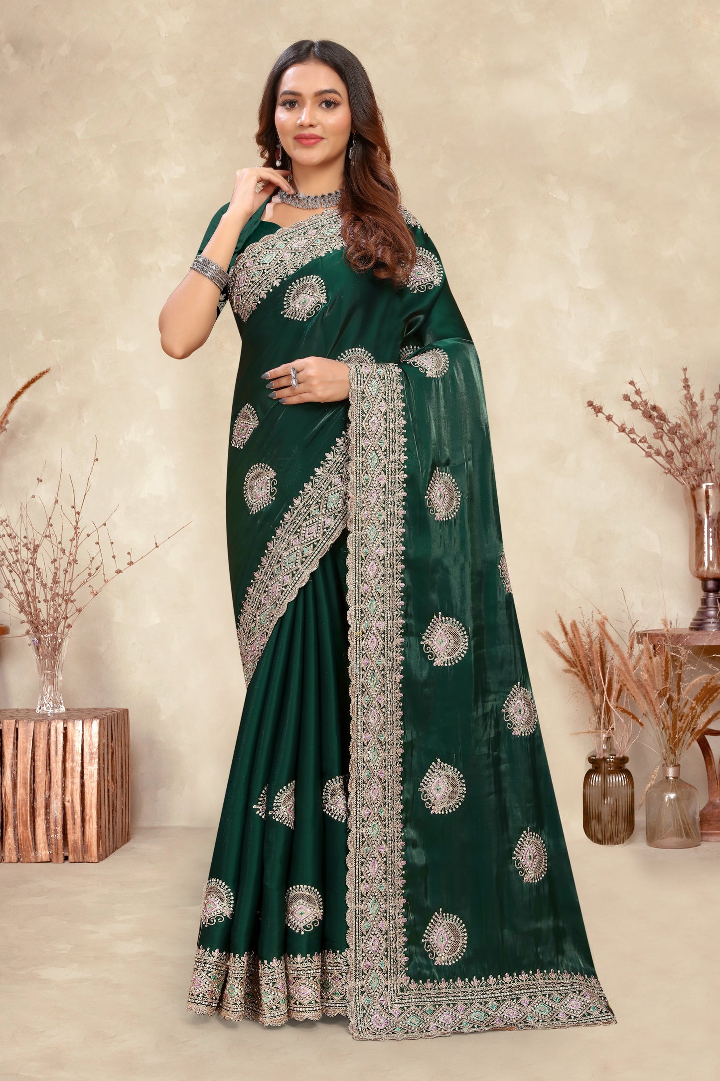 Catalog Designer Embroidery Work Saree