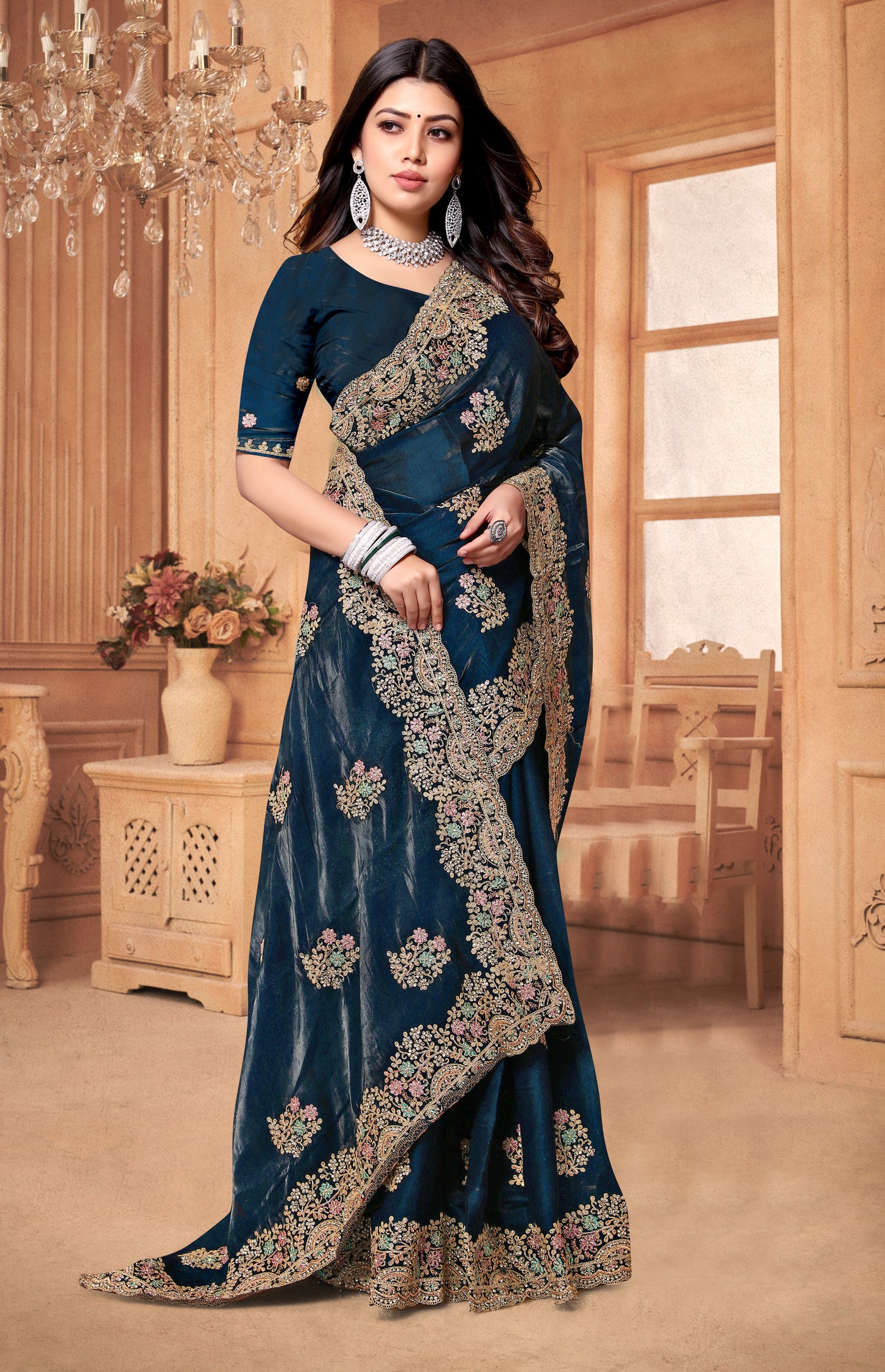 Catalog Designer Embroidery Work Saree