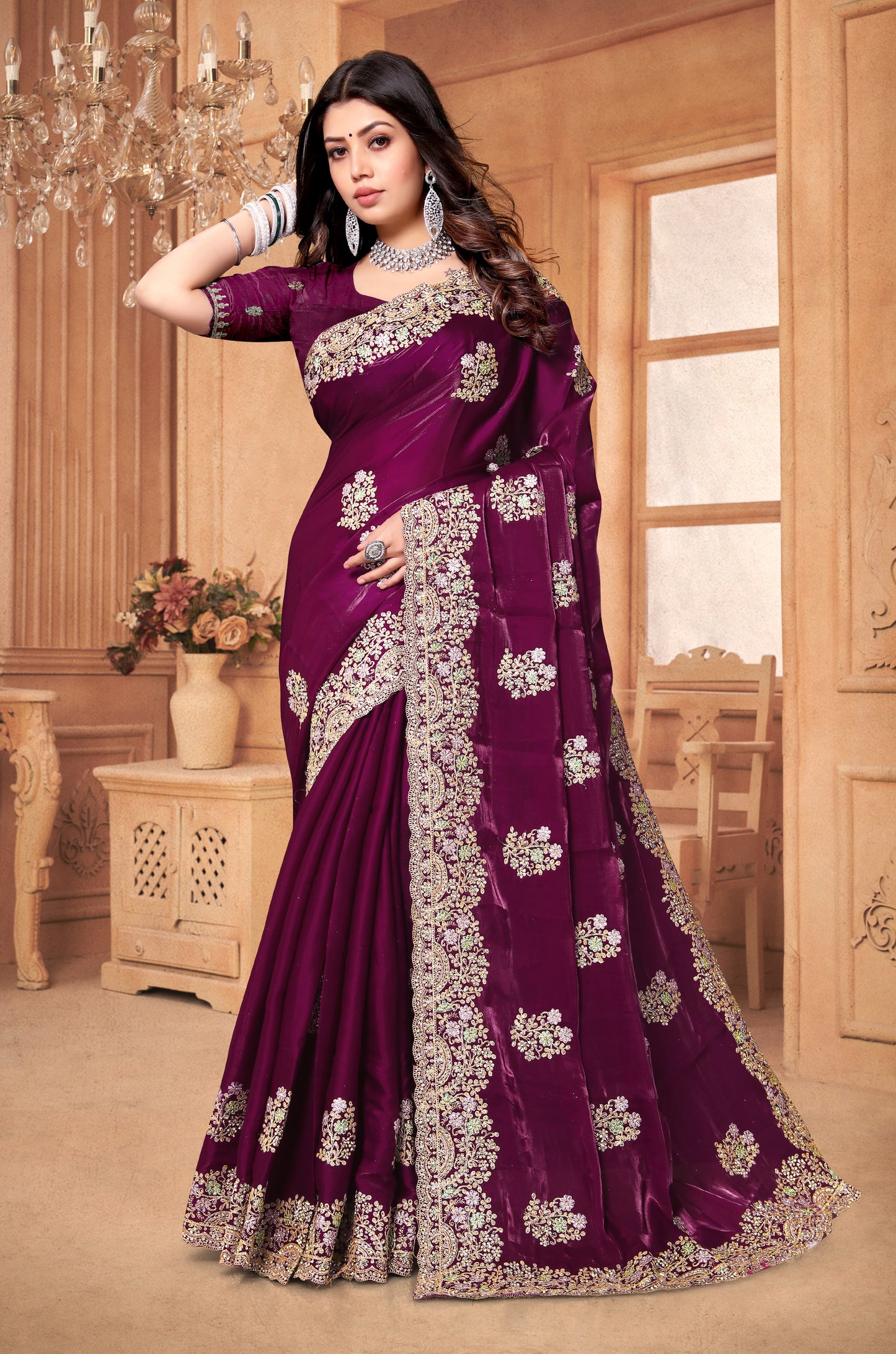 Catalog Designer Embroidery Work Saree