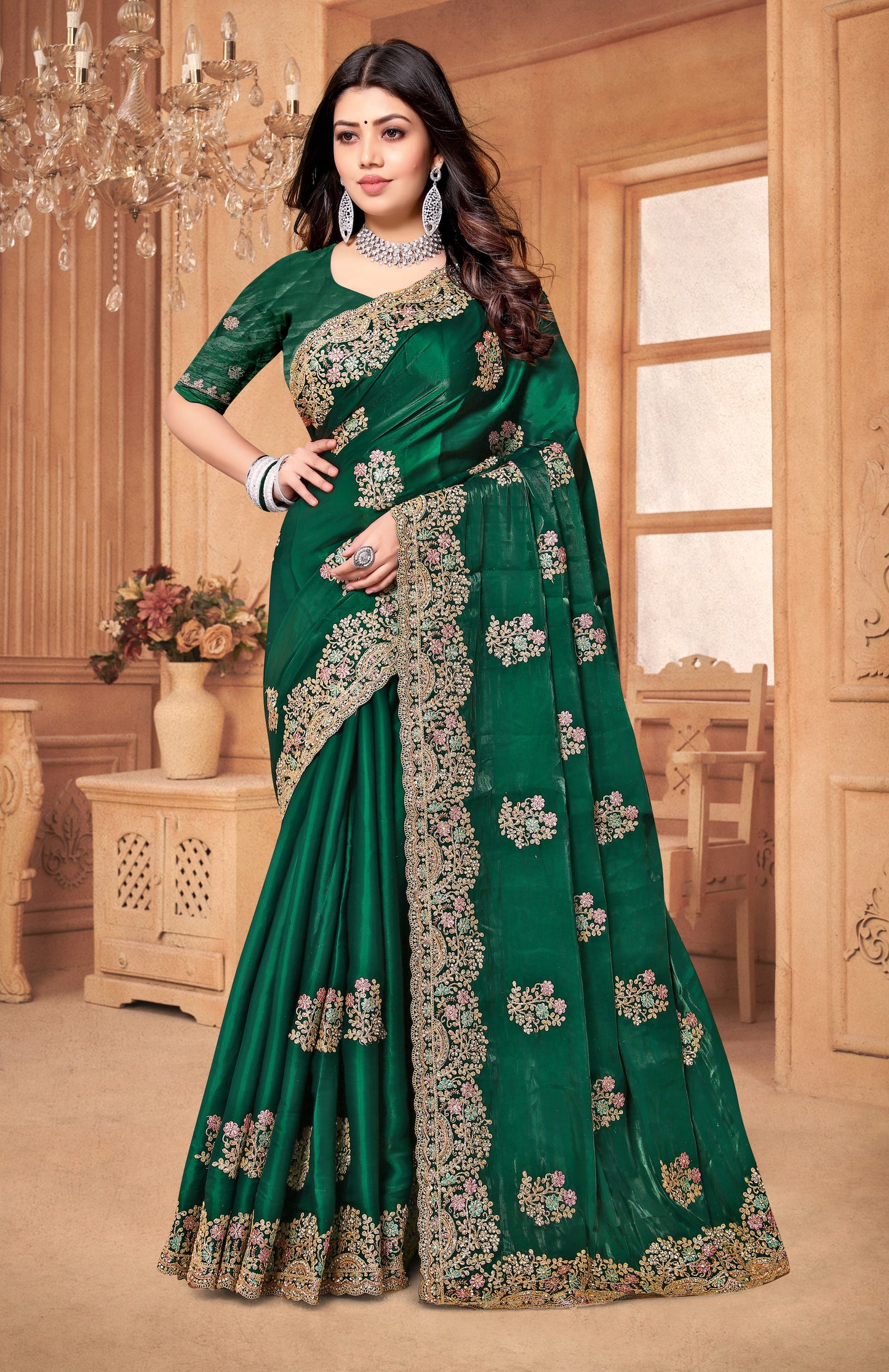 Catalog Designer Embroidery Work Saree