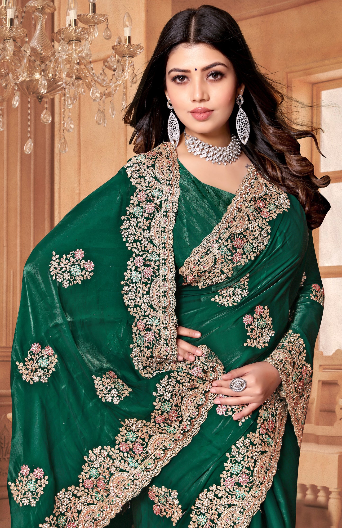 Catalog Designer Embroidery Work Saree