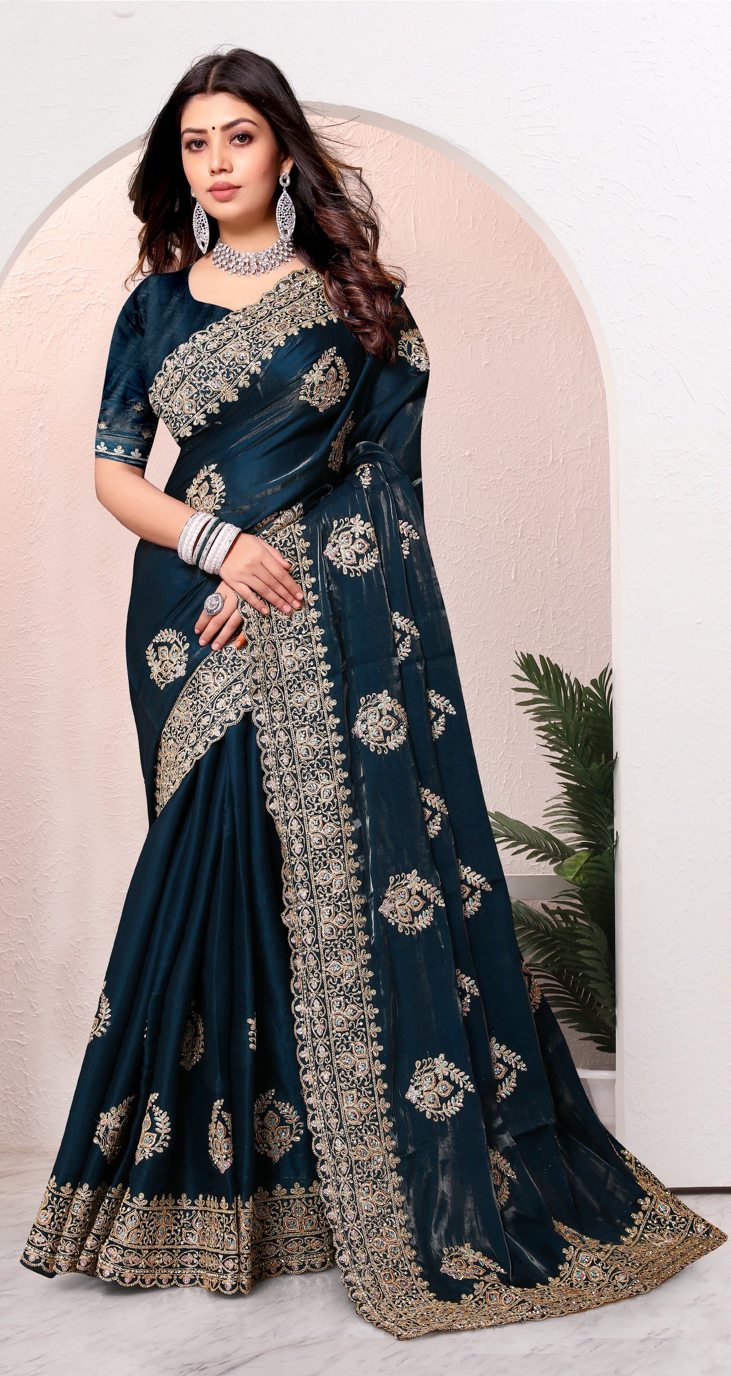 Catalog Designer Embroidery Work Saree