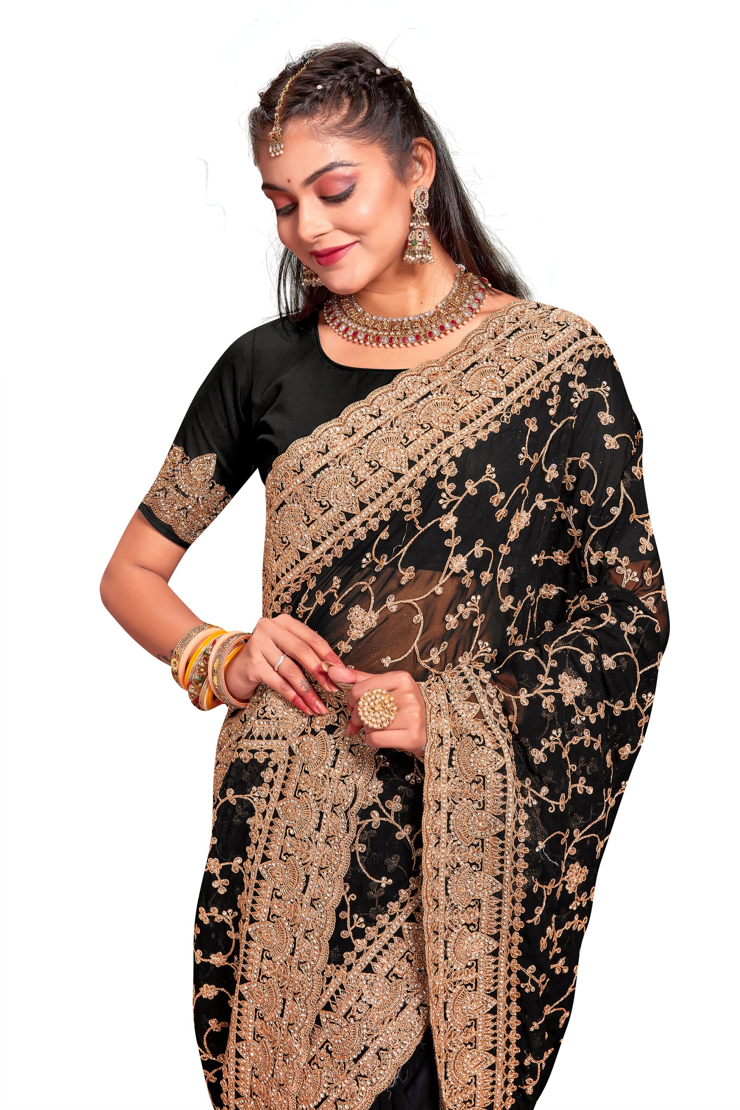 Catalog Designer Embroidery Work Saree