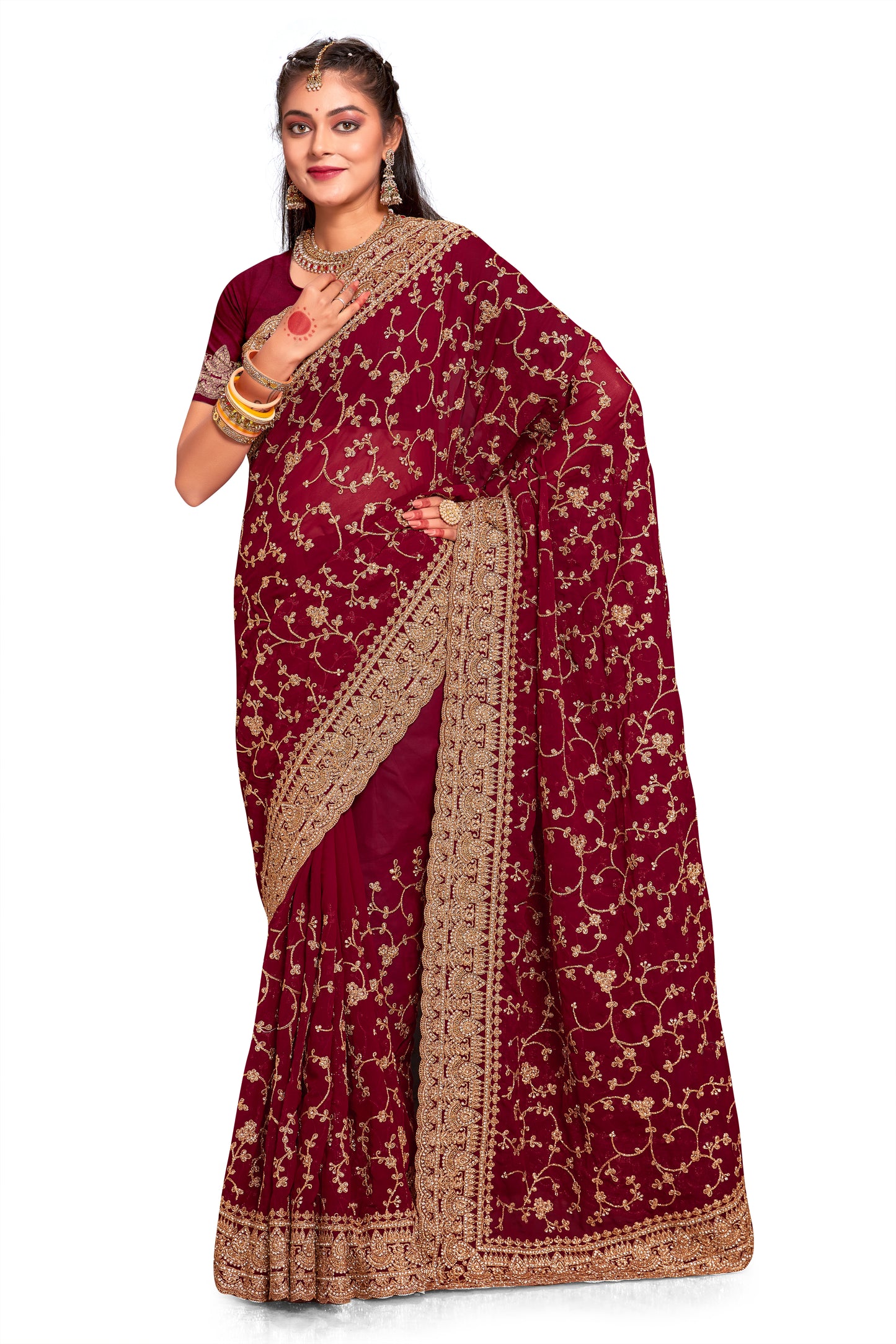 Catalog Designer Embroidery Work Saree