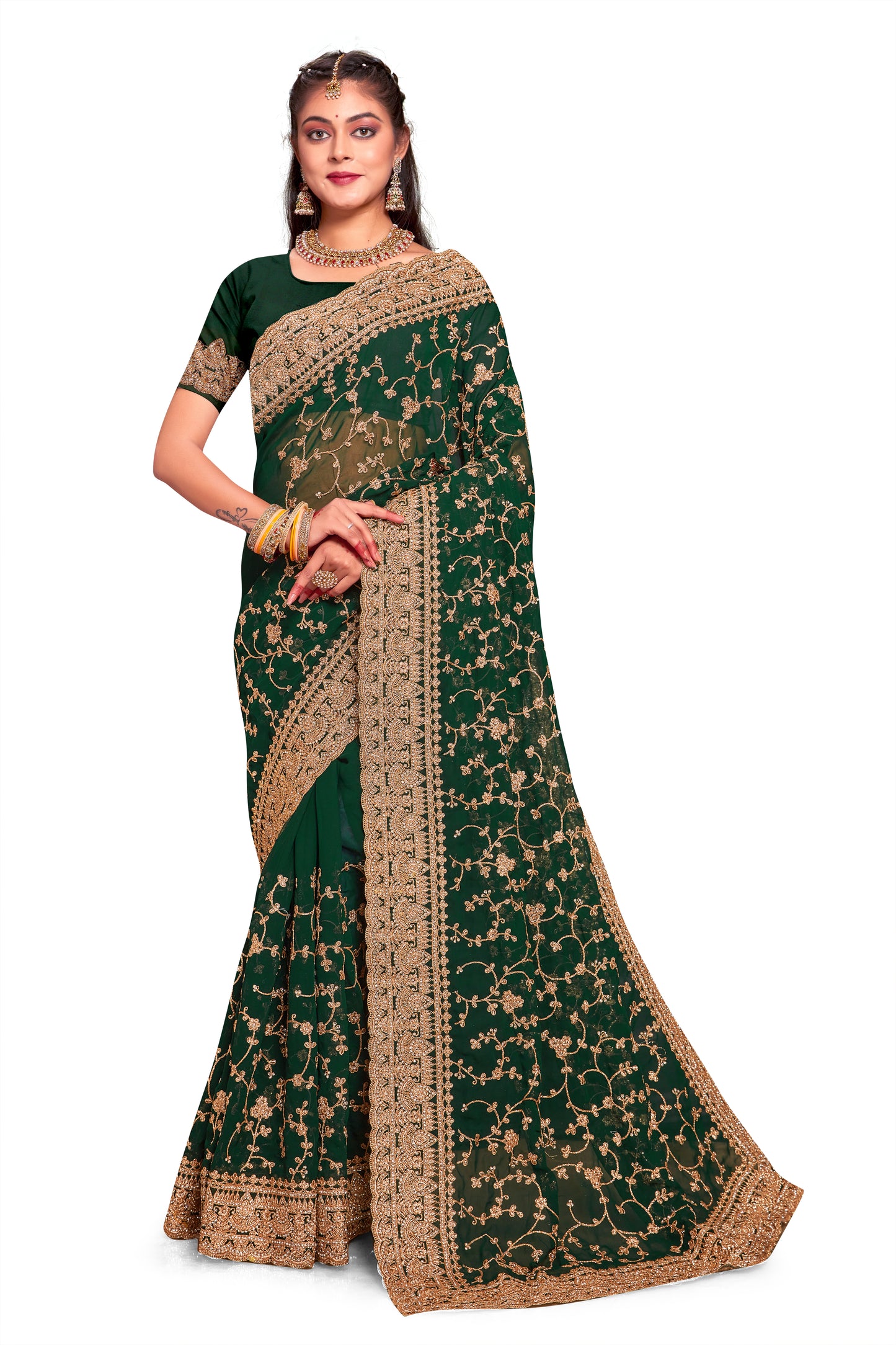 Catalog Designer Embroidery Work Saree