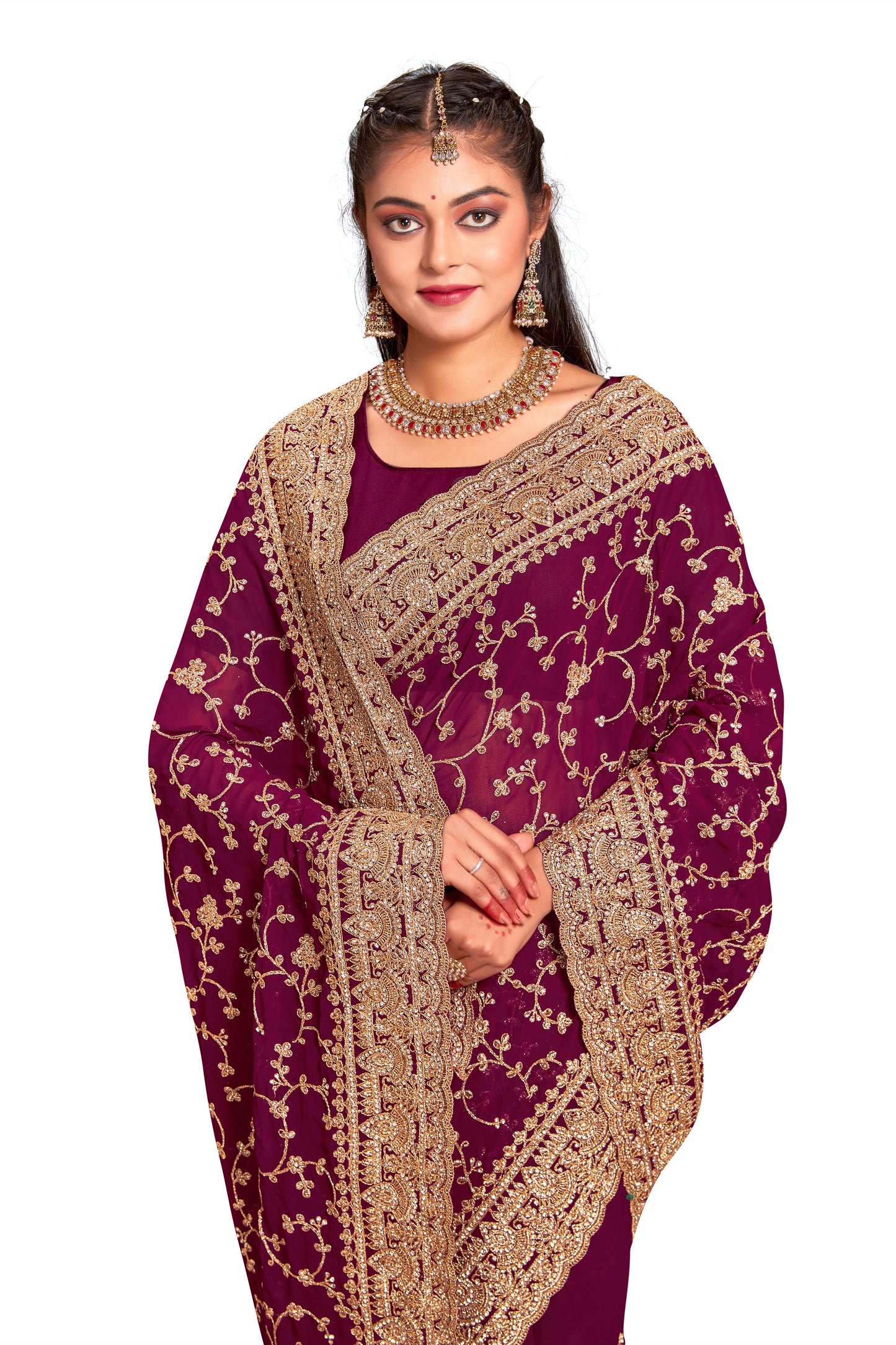 Catalog Designer Embroidery Work Saree