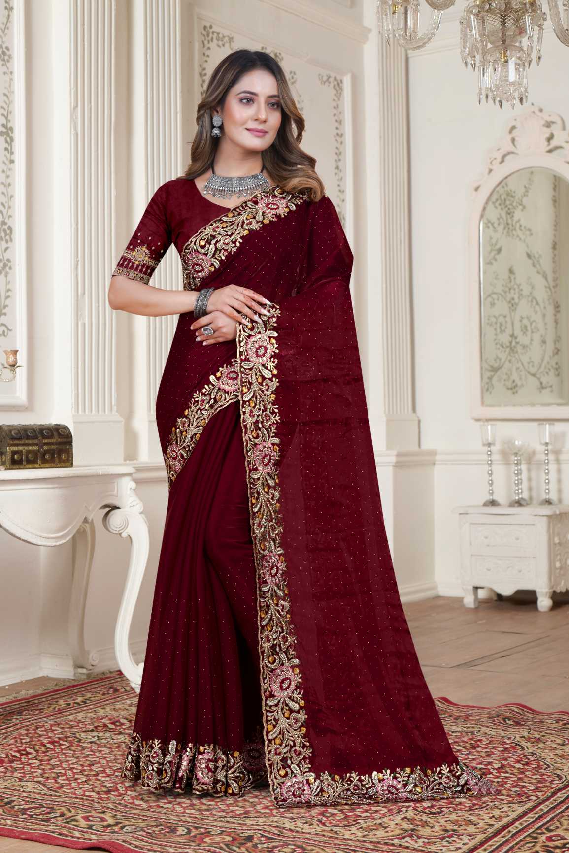 Embroidery Work Saree