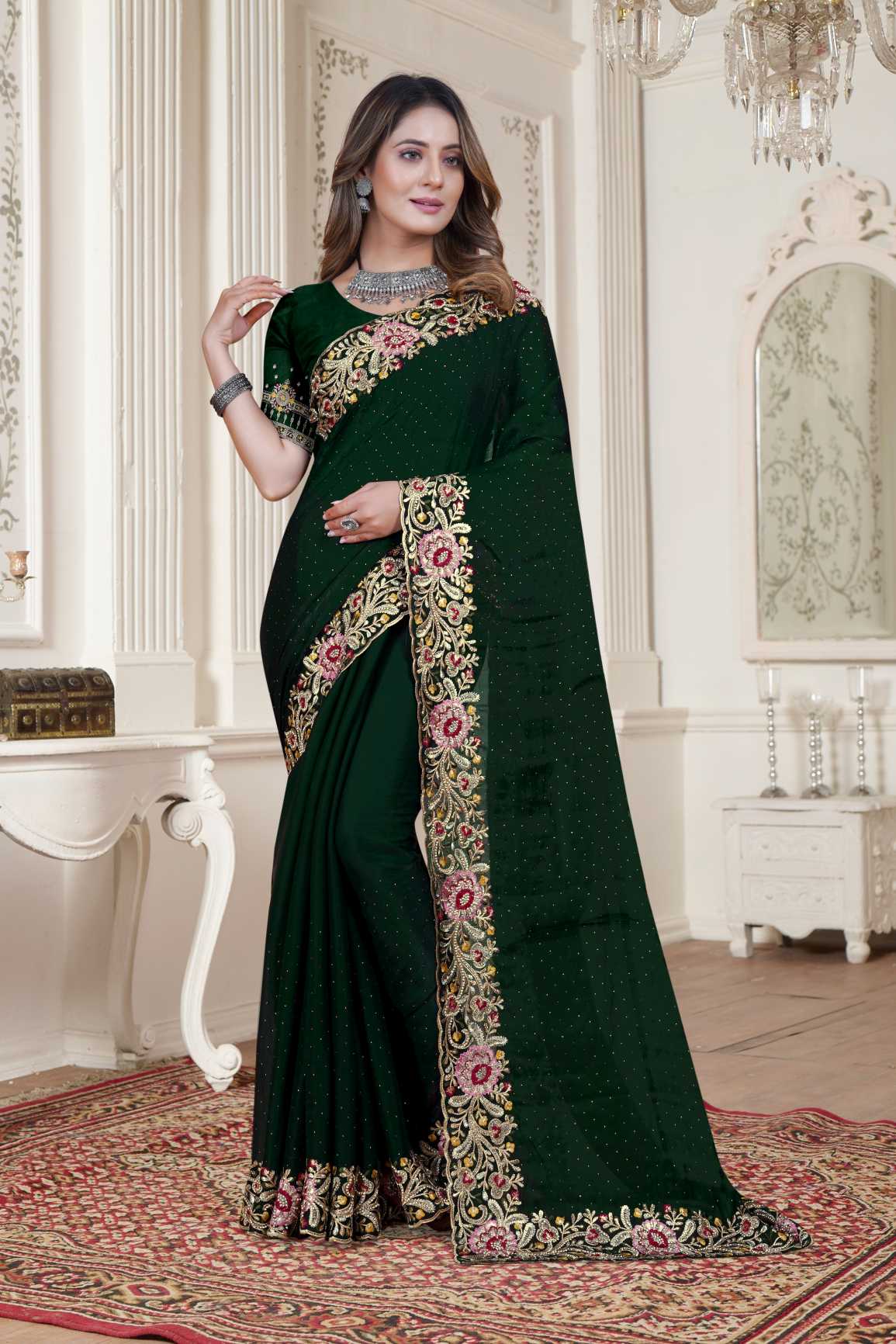 Embroidery Work Saree