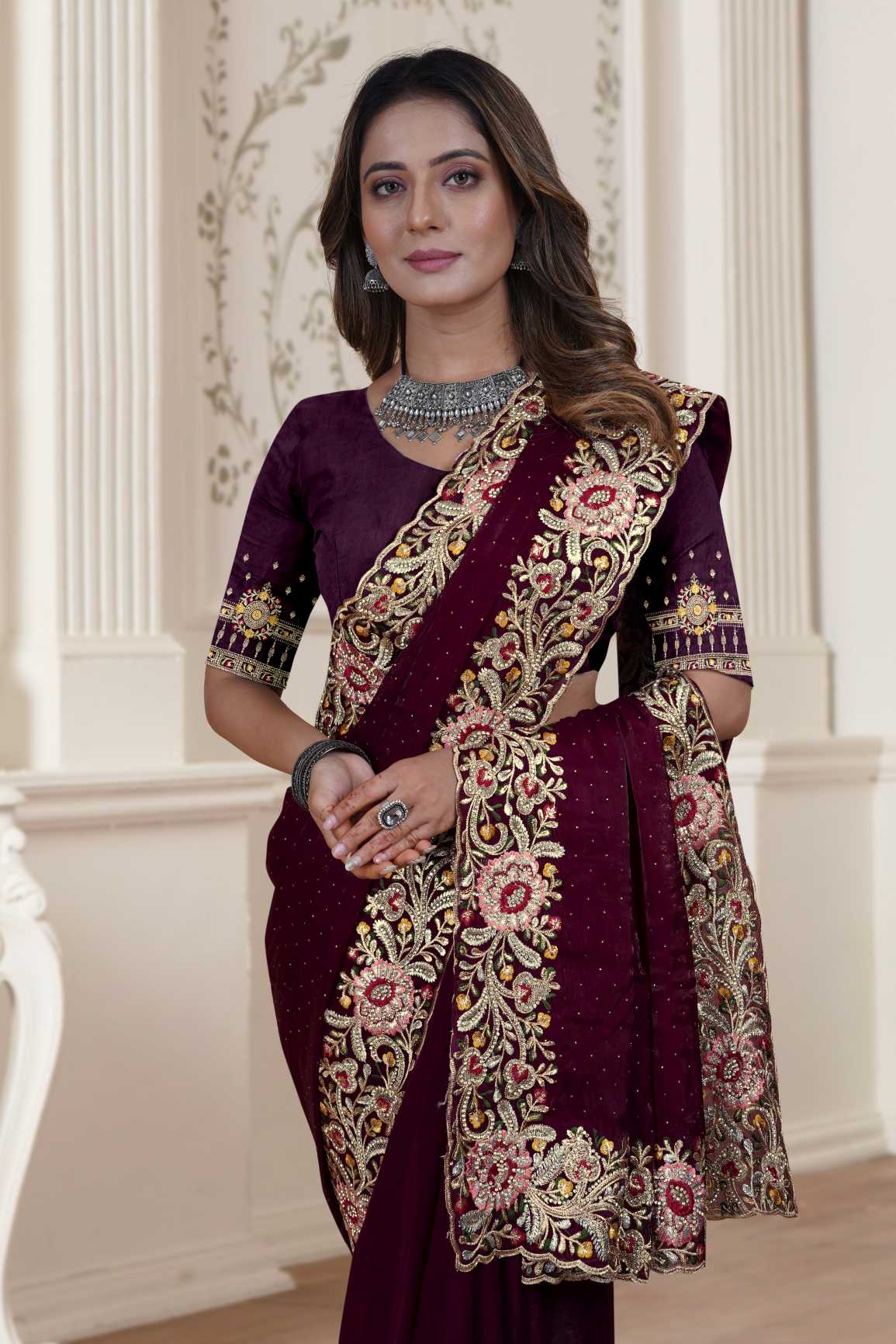 Embroidery Work Saree