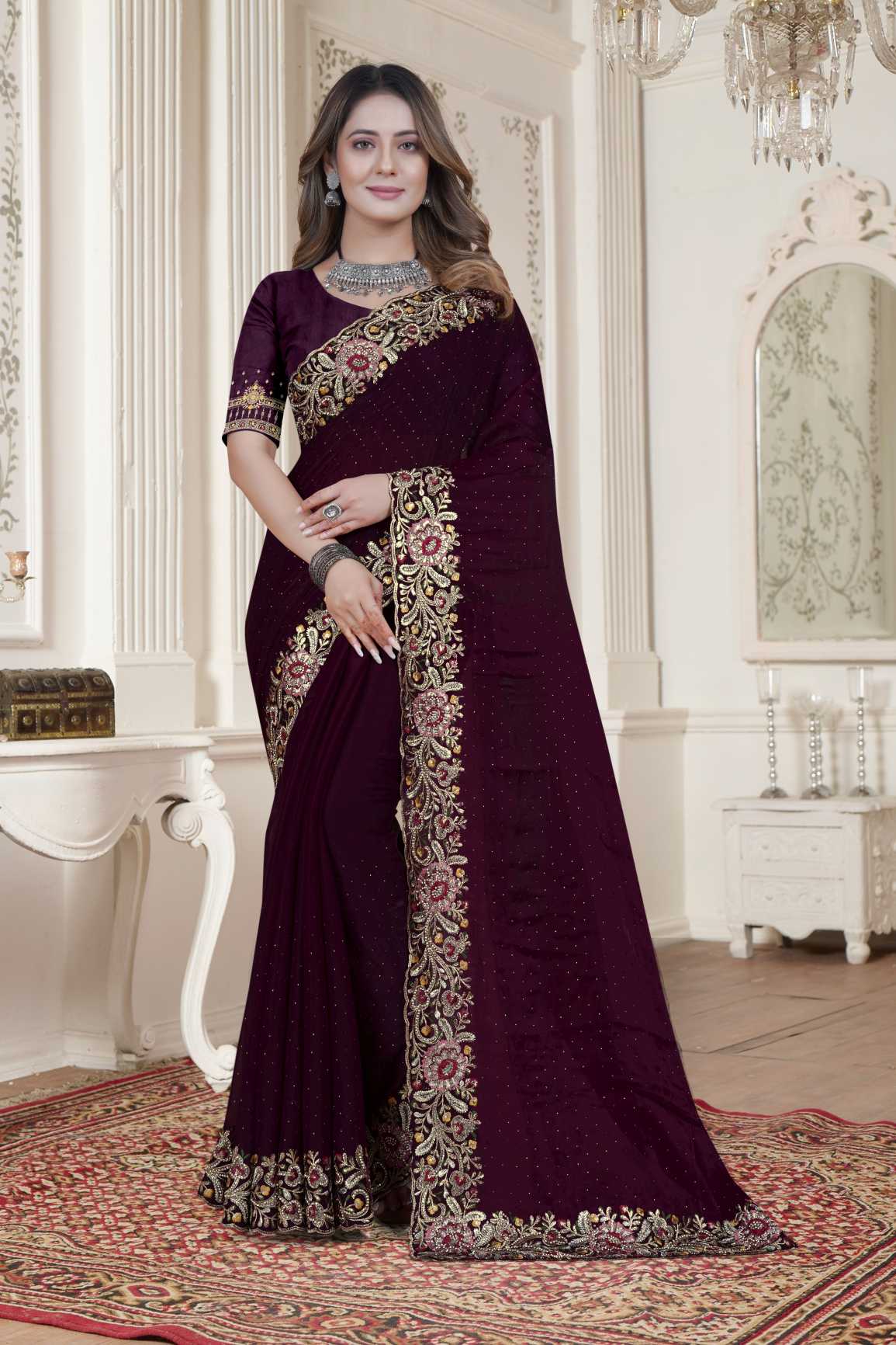 Embroidery Work Saree