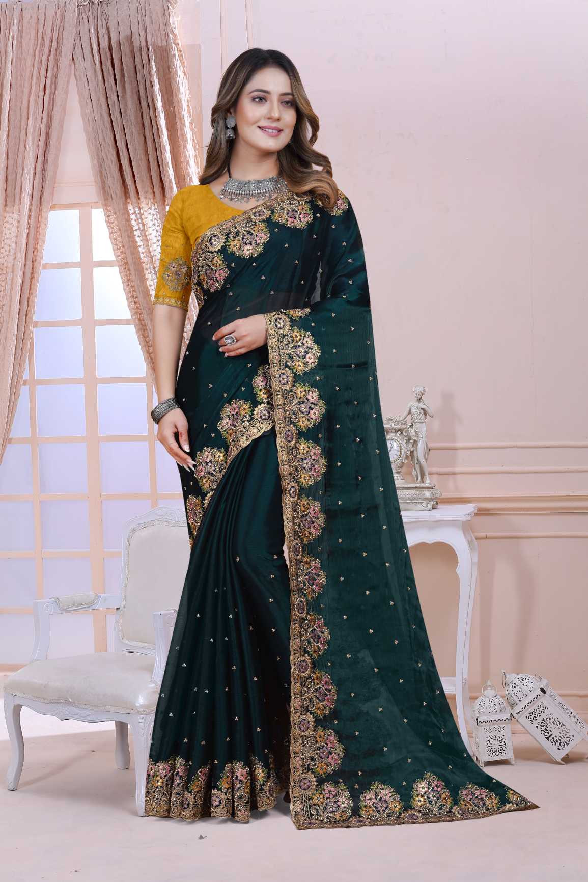 Embroidery Work Saree