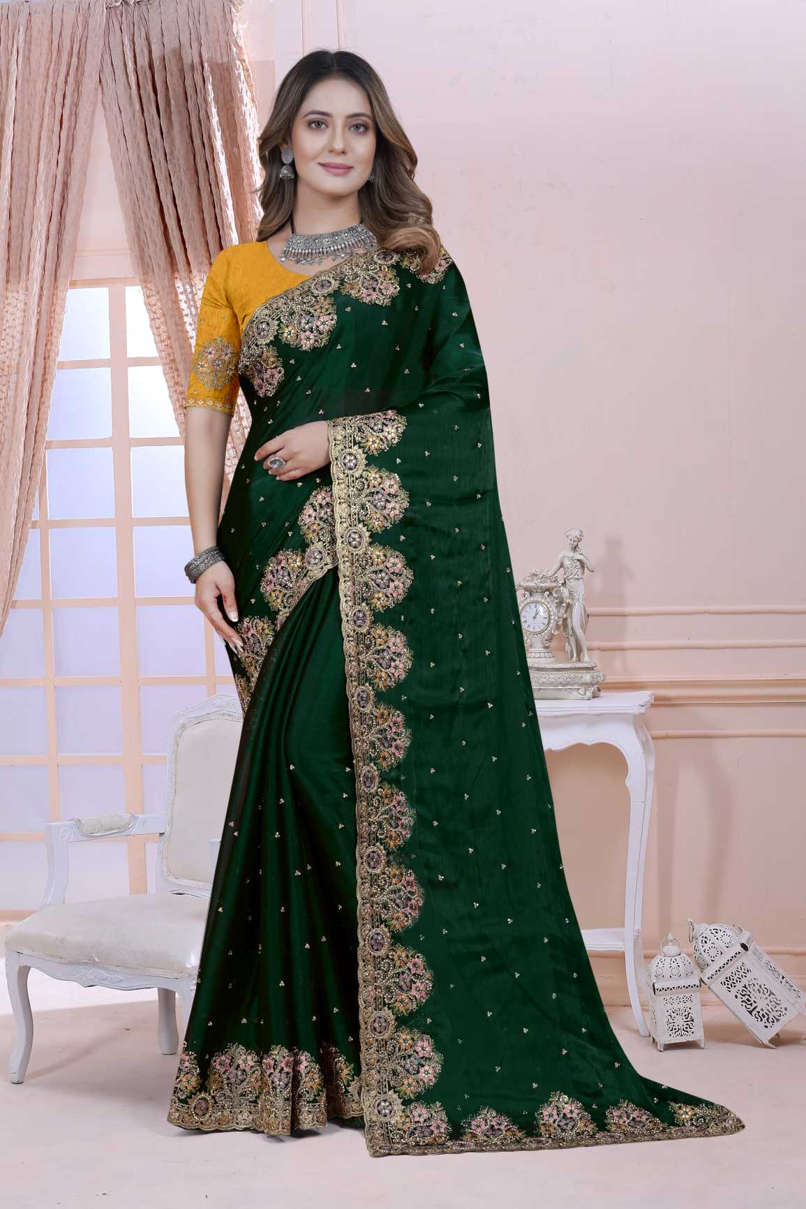 Embroidery Work Saree