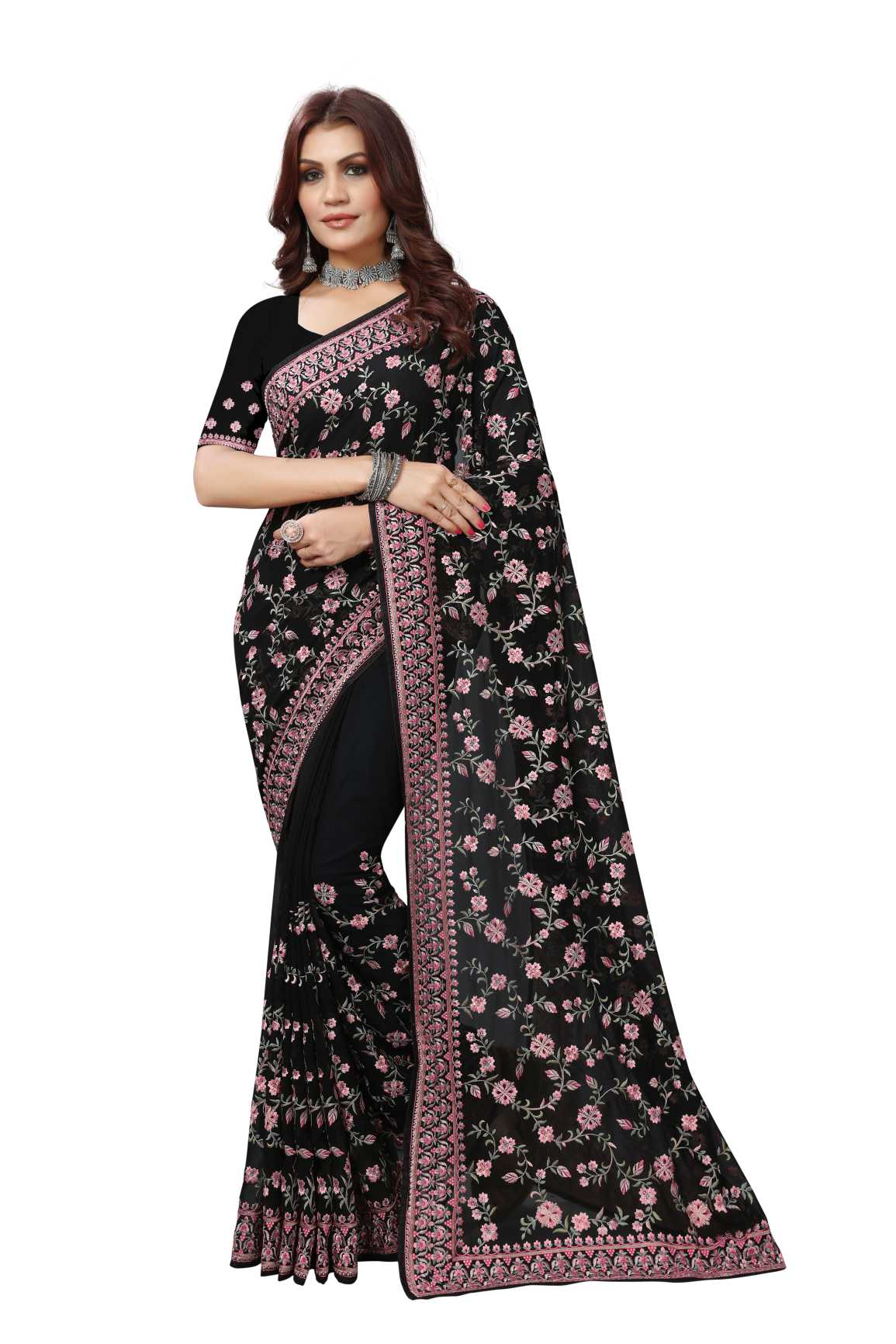 Georgette Silk saree