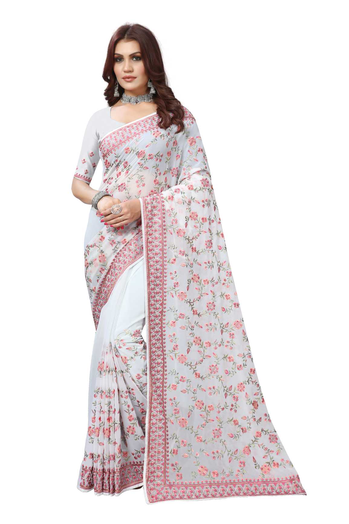 Georgette Silk saree